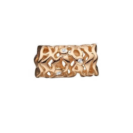 BIG WAVES charm i forgyldt sølv med hvide topaser fra Christina Jewelry & Watches